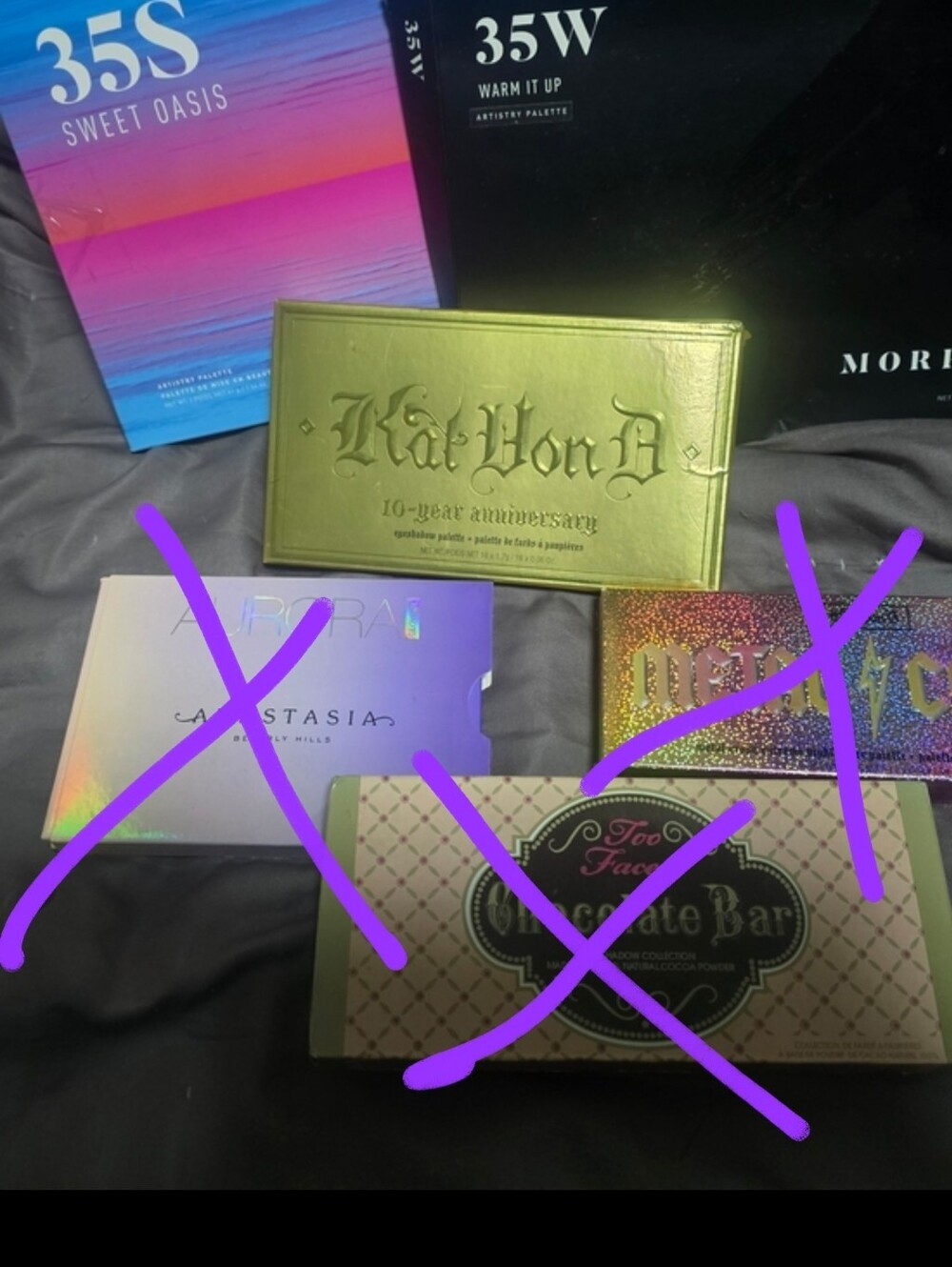 Kat Von D 10-Year Anniversary Gold Eyeshadow Palette + Assorted Palettes